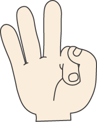 3 - Chinese hand gesture for "three", 三 (sān)