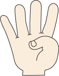 4 - Chinese hand gesture for "four", 四 (sì)