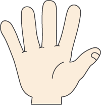 5 - Chinese hand gesture for "five", 五 (wǔ)